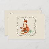 Invitation Momma Fox et bébé aquarelle Illustration Merci (Devant / Derrière)