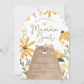 Invitation Momma Ours & Miel Doux Abeille Bébé Fille Douche (Devant)