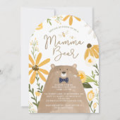 Invitation Momma Ours & Miel Doux Abeille Bébé Garçon Douche (Devant)