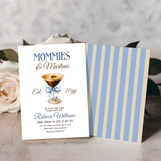 Invitation Mommies et Martini A Tini One Boy Baby shower