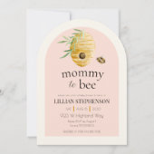 Invitation Mommy To Bee Blush Pink Bumblebee Baby Shower (Devant)