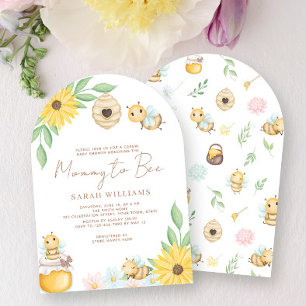 Invitation Mommy to Bee Cute Aquarelle Bumblebee Baby shower