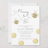 Invitation Mommy to Bee Honeycomb Baby shower neutre entre le (Devant)