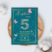 Invitation Mon ange a cinq ans : l'anniversaire de mon papill