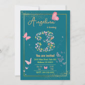 Invitation Mon ange a trois ans : anniversaire de mon papillo (Devant)