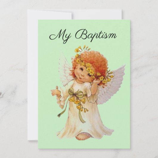 Invitation Mon ange baptême (Devant)