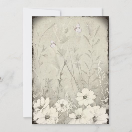 Invitation Mon autre Fleur sauvage demi-papillon Mariage (Dos)