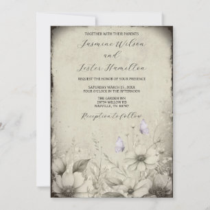 Invitation Mon autre Fleur sauvage demi-papillon Mariage