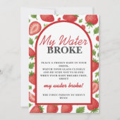 Invitation Mon Baby shower de fraise à l'eau Brossé Jeu (Devant)