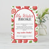 Invitation Mon Baby shower de fraise à l'eau Brossé Jeu (Debout devant)