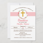 Invitation Mon Baptême pour Fille (Devant)