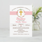 Invitation Mon Baptême pour Fille (Debout devant)