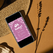 Invitation Mon bébé ! À damiers rose mauve En vichy baby show