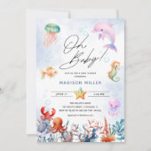 Invitation Mon bébé ! Animal marin | Baby shower à thème océa (Devant)