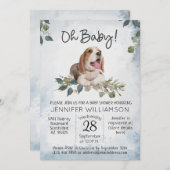 Invitation Mon bébé ! Baby shower beagle Chien Chien Chien (Devant / Derrière)