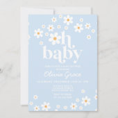 Invitation Mon bébé ! Baby shower bleu pâle (Devant)