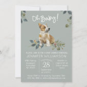 Invitation Mon bébé ! Baby shower Chien Corgi Puppy Invitatio (Devant)