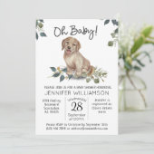 Invitation Mon bébé ! Baby shower chien mignon (Debout devant)
