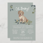 Invitation Mon bébé ! Baby shower Chien mignon moderne (Devant / Derrière)