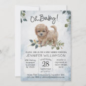 Invitation Mon bébé ! Baby shower de chien Cockapoo (Devant)