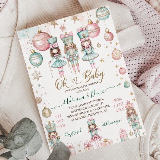 Invitation Mon bébé Baby shower de Noël d'hiver