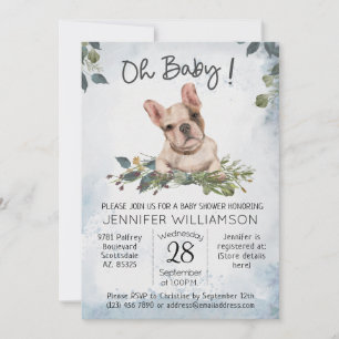 Invitation Mon bébé ! Baby shower français de Chien Chien Chi