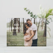 Invitation Mon bébé | Baby shower photo simple (Debout devant)