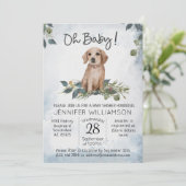 Invitation Mon bébé ! Baby shower Retriever Chien Chien Chien (Debout devant)