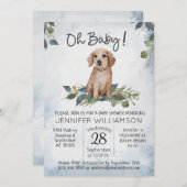 Invitation Mon bébé ! Baby shower Retriever Chien Chien Chien (Devant / Derrière)