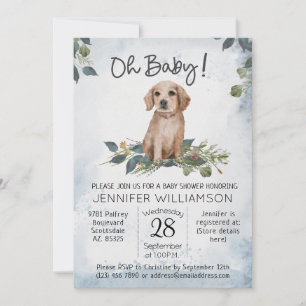 Invitation Mon bébé ! Baby shower Retriever Chien Chien Chien