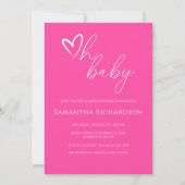 Invitation Mon bébé ! Baby shower rose simple minimaliste (Devant)