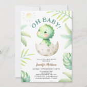 Invitation Mon bébé ! Bébé mignon Dino Dinosaur Baby shower (Devant)