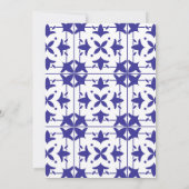 Invitation Mon bébé ! Carrelage bleu méditerranéen Baby showe (Dos)