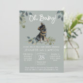 Invitation Mon bébé ! Chien Baby shower berger allemand Sage (Debout devant)