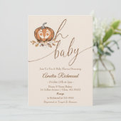 Invitation Mon bébé ! Citrouille automne Baby shower d'automn (Debout devant)
