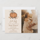 Invitation Mon bébé ! Citrouille d'automne Baby shower d'auto (Devant)