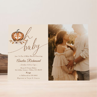 Invitation Mon bébé ! Citrouille d'automne Baby shower d'auto