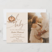 Invitation Mon bébé ! Citrouille d'automne Baby shower d'auto (Devant)