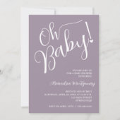 Invitation Mon bébé ! Code QR baby shower violet (Devant)