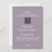 Invitation Mon bébé ! Code QR baby shower violet (Dos)
