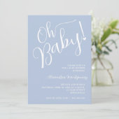 Invitation Mon bébé ! Code QR du Baby shower Garçon Bleu (Debout devant)