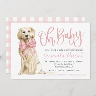 Invitation Mon bébé ! Douche Chien Rose Chien Rose Chien Rose
