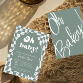 Invitation Mon bébé ! Dusty À damiers | EN VICHY | BABY SHOWE