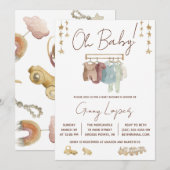 Invitation Mon bébé, Layette, Baby shower de jouets écoénergé (Devant / Derrière)