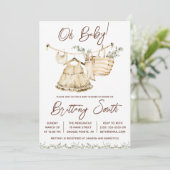 Invitation Mon bébé, Layette pour filles, Baby shower d'Eucal (Debout devant)