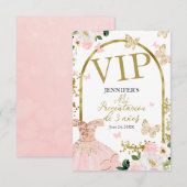 Invitation Mon Billet VIP pour la Présentation de 3 Ans Blush (Devant / Derrière)