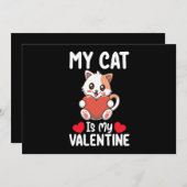 Invitation Mon Chat Est Ma Saint Valentin Amoureux Des Animau (Devant / Derrière)