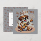 Invitation Mon chien a des puces chanson d'accordage ukulélé (Devant / Derrière)