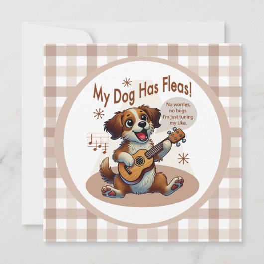 Invitation Mon Chien A Fleas Ukulele Tuning Chanson (Devant)