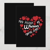Invitation Mon cœur est où que vous soyez Saint-Valentin (Devant / Derrière)